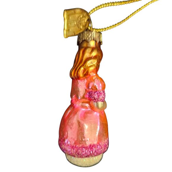 Christopher Radko Clara with Nutcracker Glass Ornament 2.5" Pink Glitter - Picture 2 of 6